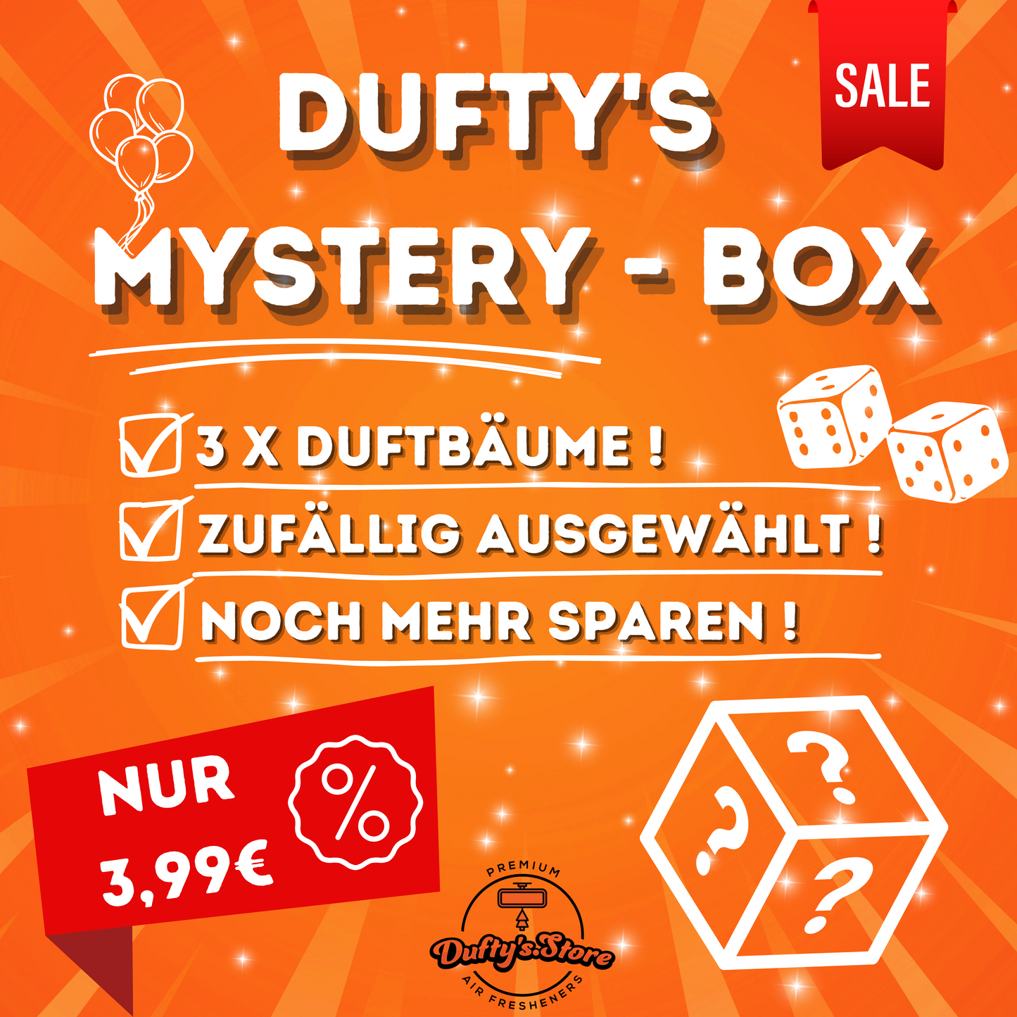 DUFTY'S MYSTERY - BOX / 3x air freshener